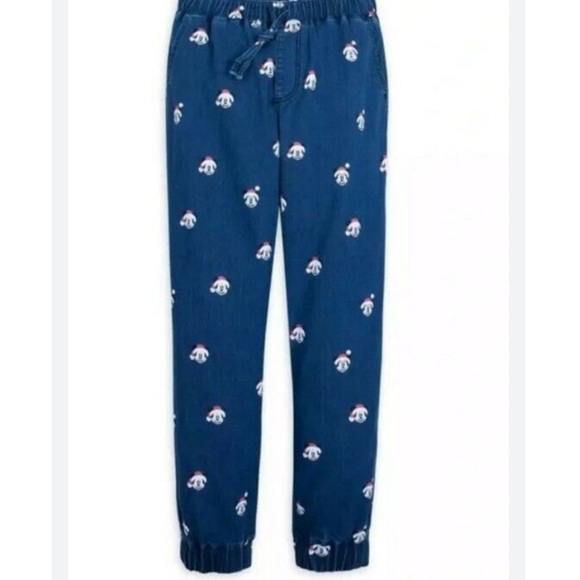 Disney Parks Mickey Mouse Christmas Print Jeans Joggers Pants Elastic 3X - Picture 1 of 8